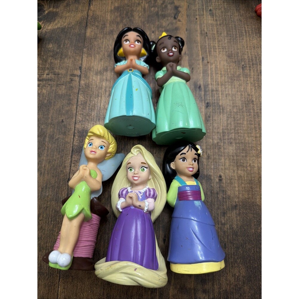 Disney Parks Princess 5 Vinyl Bath Squirt Toys Loose Collection 5”